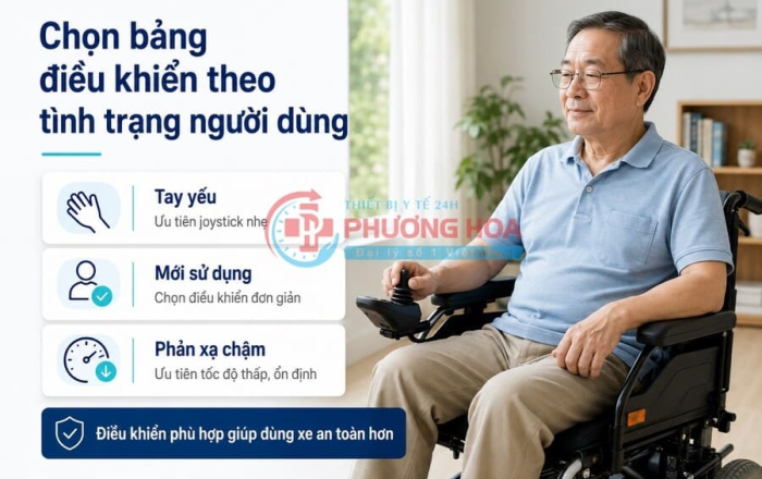 Nên chọn xe lăn điện cho người già có bảng điều khiển như thế nào?